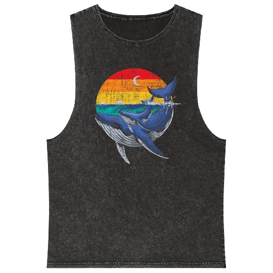 Whale Family Whale Lover Whales Aquarist Marine Mineral Wash Tank Tops