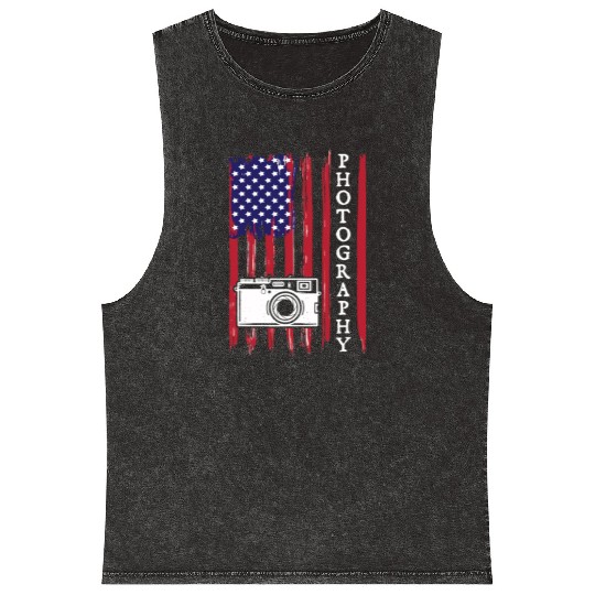 Photography Mineral Wash Tank Tops USA American Flag Mineral Wash Tank Tops Aviatio