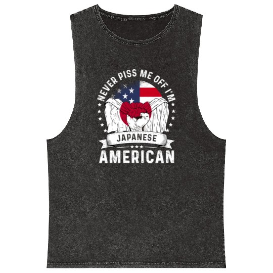 Japan American Country Heritage Flags Mineral Wash Tank Tops