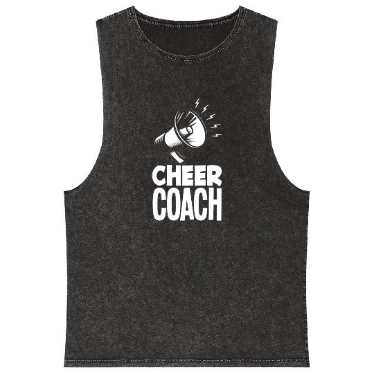 Cheer Coach Cheerleading Coach Cheerleader Coach Mineral Wash Tank Tops