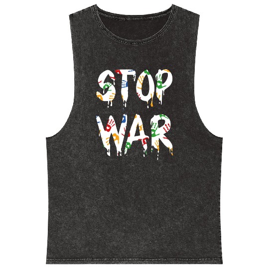 Stand with Ukraine Mineral Wash Tank Tops, Ukraine Anti War Mineral Wash Tank Tops