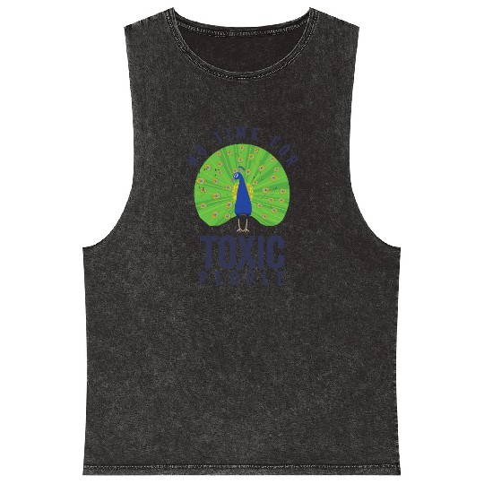 Peacock Positivity Peacock Fan Toxic People Nature Mineral Wash Tank Tops