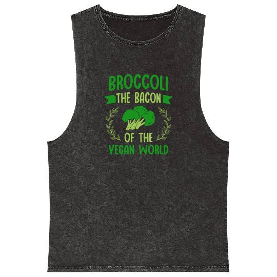 Broccoli The Bacon Of The Vegan World Vegetarian Mineral Wash Tank Tops
