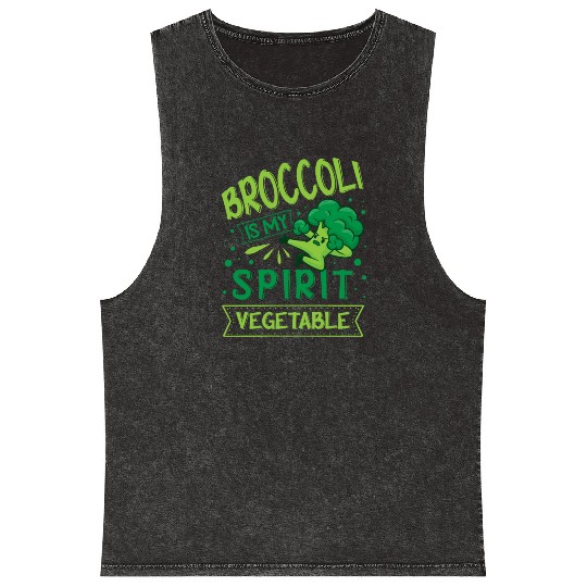 Broccoli Is My Spirit Vegetable Vegetarian Vegan Mineral Wash Tank Tops