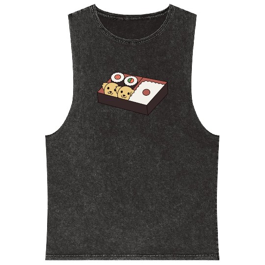 Sushi Bento Box Golden Retriever Mineral Wash Tank Tops