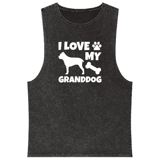 I Love My Granddog Cane Corso Mineral Wash Tank Tops