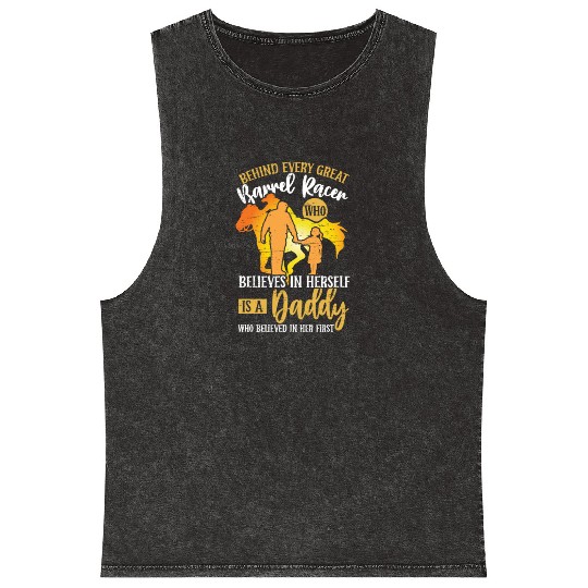 Barrel Racing Dad Rodeo Equestrian Horse Barrel Mineral Wash Tank Tops