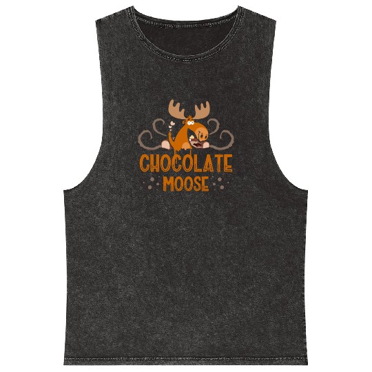 Chocolate Moose Wildlife Animal Alces Choco Deer Mineral Wash Tank Tops