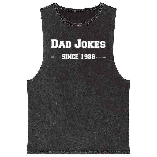Dad Jokes since 1986 Mineral Wash Tank Tops