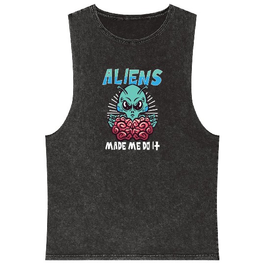 Alien Extraterrestrial Area 51 UFO Space Geek Gift Mineral Wash Tank Tops
