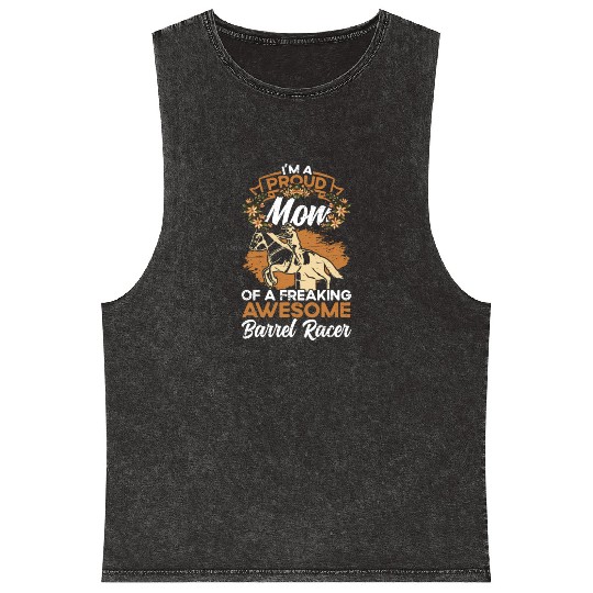 Barrel Racing Rodeo Equestrian Horse Barrel Racer Mineral Wash Tank Tops