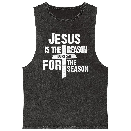 Jesus Is The Reason For The Season Mineral Wash Tank Tops