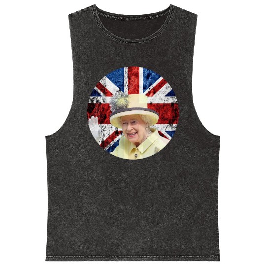 Queen Elizabeth II Rest in Peace Elizabeth Mineral Wash Tank Tops