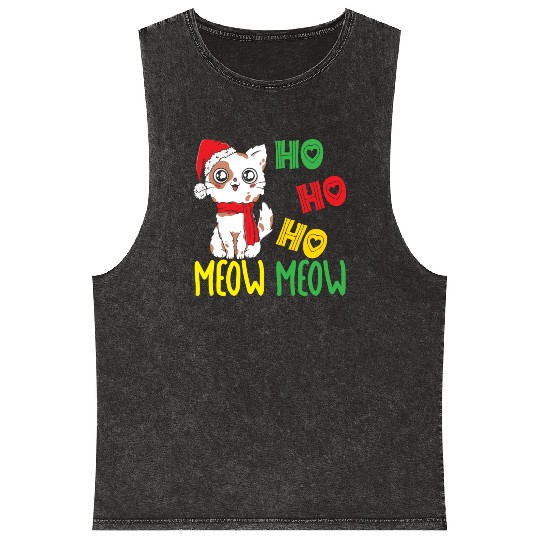 Cat Whisperer Christmas Day Cat Lover Kitty Meow Mineral Wash Tank Tops