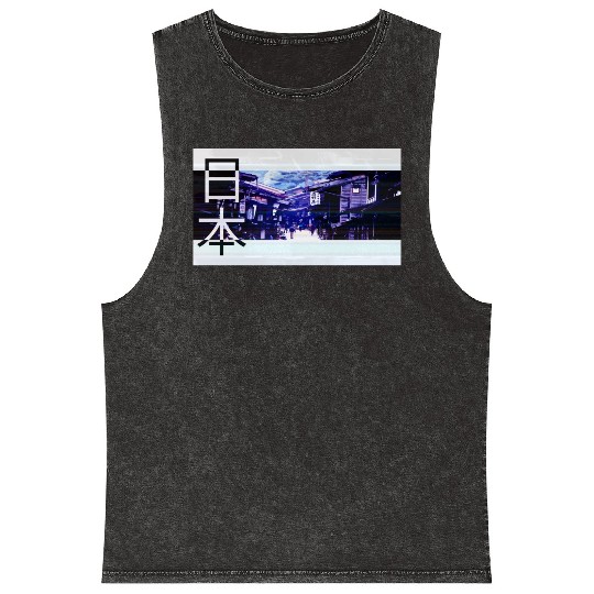 Japan Retro Aesthetic Mineral Wash Tank Tops