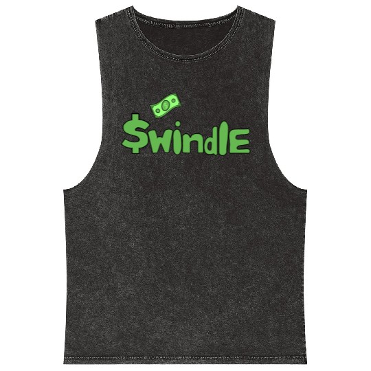 Swindle - Dark Green Color Merchandise Mineral Wash Tank Tops