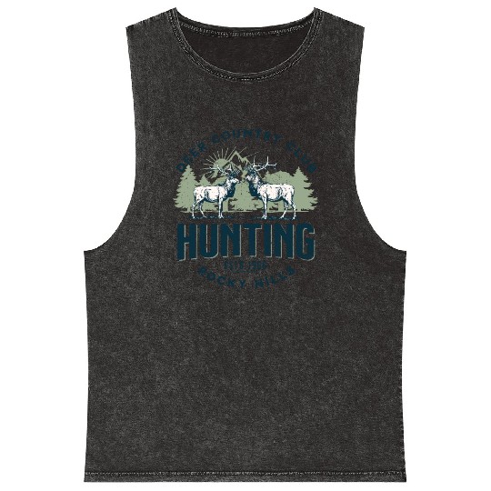 Deer country club Mineral Wash Tank Tops