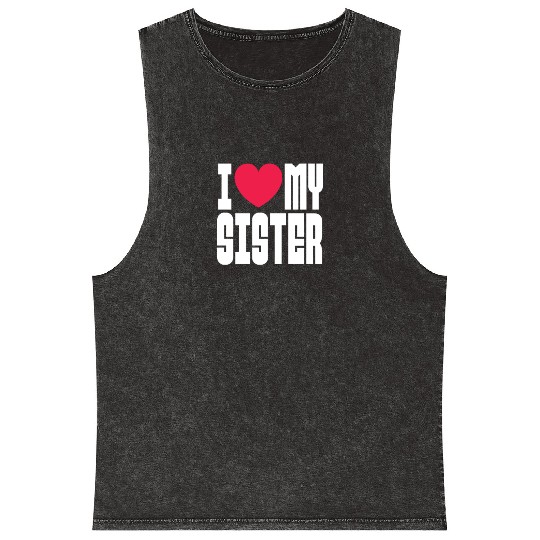 I Love My Sister Mineral Wash Tank Tops