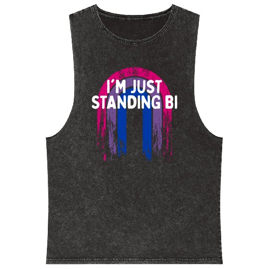 I'm Just Standing Bi Bisexual Sayings Bi Pride Mineral Wash Tank Tops