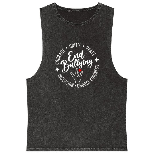 End Bullying. Choose Kindness. Unity. Peace. Mineral Wash Tank Tops