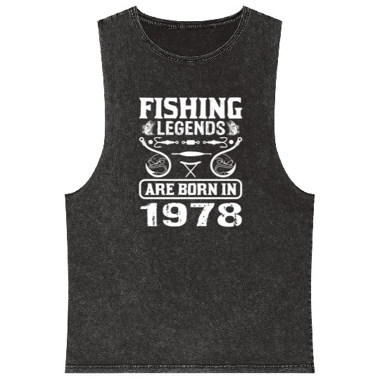 Fishing Legends Are Born In 1978 Mineral Wash Tank Tops
