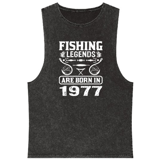 Fishing Legends Are Born In 1977 Mineral Wash Tank Tops