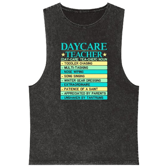 Daycare Teacher Childcare Educator Director Mineral Wash Tank Tops