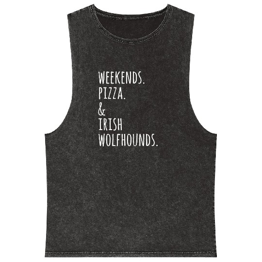 Weekends Pizza And Irish Wolfhound Mineral Wash Tank Tops