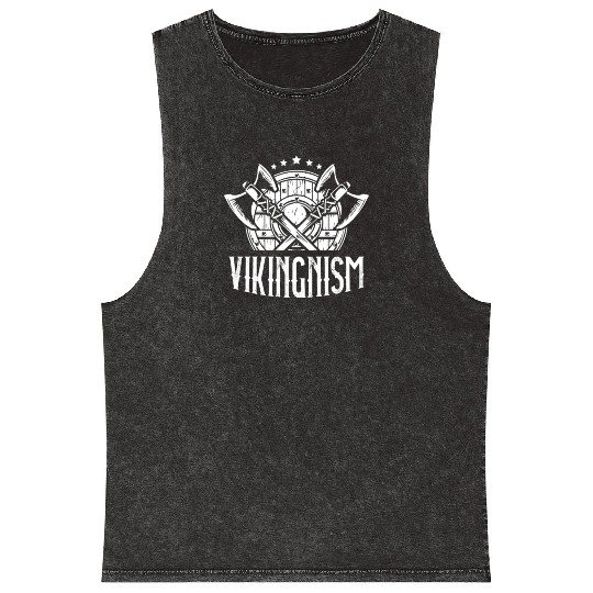 Vikingnism Scandinavian Pagan Norsemen Viking Mineral Wash Tank Tops