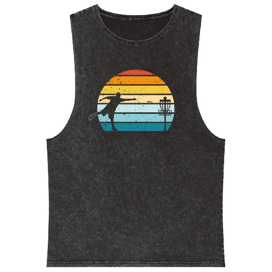 Disc Golf Disc Golfing Player Ultimate Frisbee Mineral Wash Tank Tops