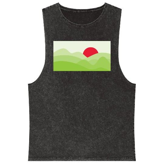 Minimalist Sun Light Green Mineral Wash Tank Tops
