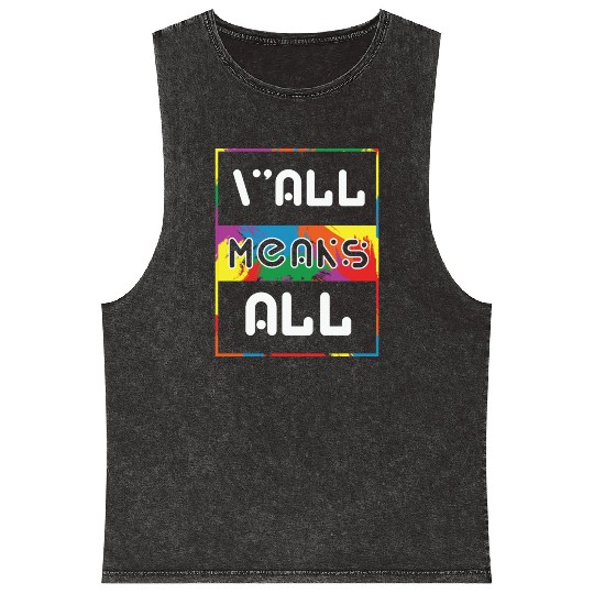LBGT Flag Gay Pride Human Vintage Rainbow Mineral Wash Tank Tops