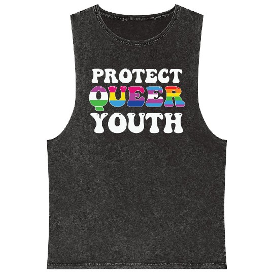 LBGT Flag Gay Pride Human Vintage Rainbow Mineral Wash Tank Tops