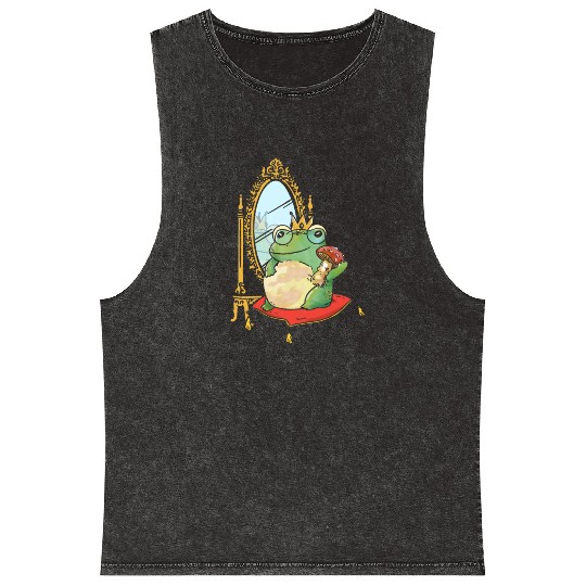Classy Royalty Prince Toad Frog Amphibian Mineral Wash Tank Tops