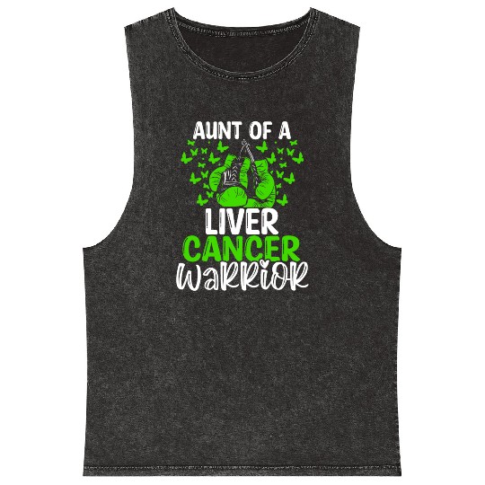 Liver Cancer Awareness Aunt Nephew Niece Mineral Wash Tank Tops