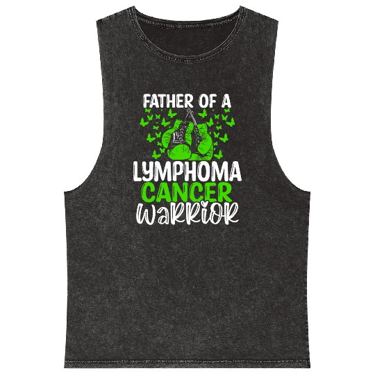Lymphoma Cancer Awareness Dad Fathers Day Papa Mineral Wash Tank Tops