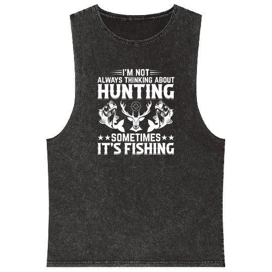 Deer Hunting Fish Fishing Trout Fishing Deer Hunte Mineral Wash Tank Tops