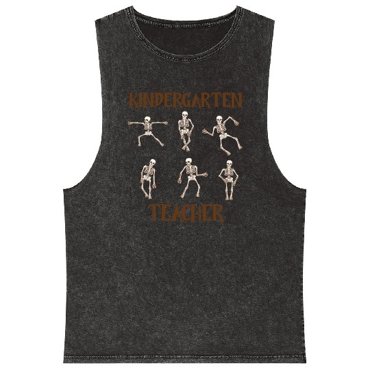 kindergarten teacher halloween Mineral Wash Tank Tops