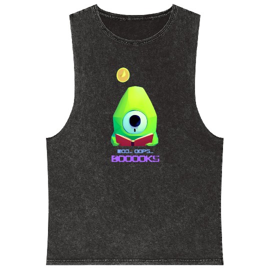 Cute Ghost Book Reading Teacher Funny Halloween Mineral Wash Tank Tops