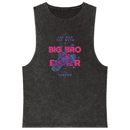 Big bro and biker the man the myth the legend Mineral Wash Tank Tops