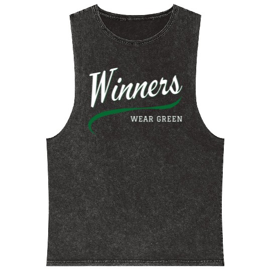 Winners Wear Green Mineral Wash Tank Tops