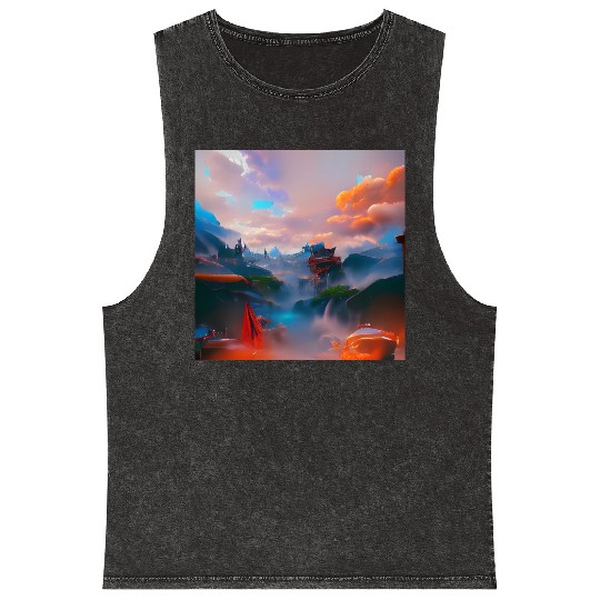 A Timeless World in a Distant Solar System Bright Mineral Wash Tank Tops