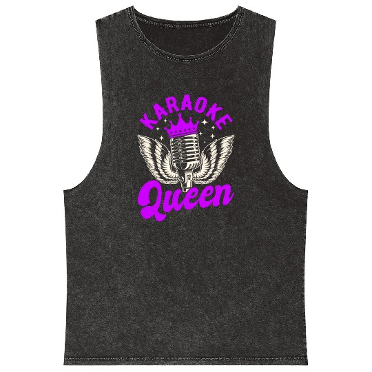Queen Karaoke Bar, Party, Company Party, Women Mineral Wash Tank Tops