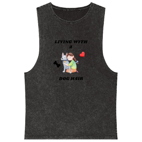Living With A Dog Hair Mineral Wash Tank Tops