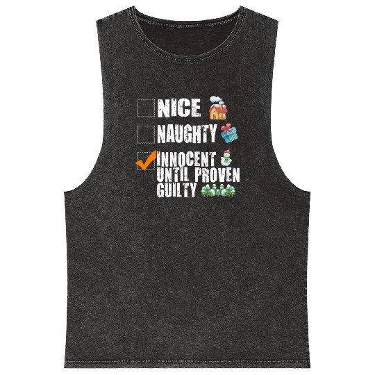 Nice Naughty Innocent Until Proven Guilty Mineral Wash Tank Tops