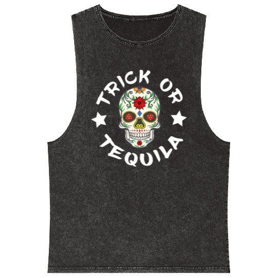 Sugar Skull T - Mineral Wash Tank Tops | Trick Or Tequila Mineral Wash Tank Tops