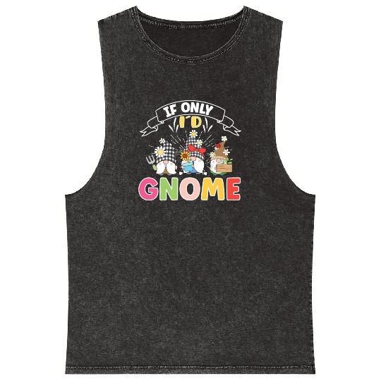 Garden Gnomes Gnome Lover Funny Gnome Gardening Mineral Wash Tank Tops