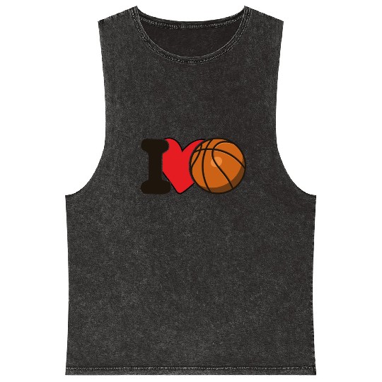 I Love Basketball For Basketball Lover Mineral Wash Tank Tops