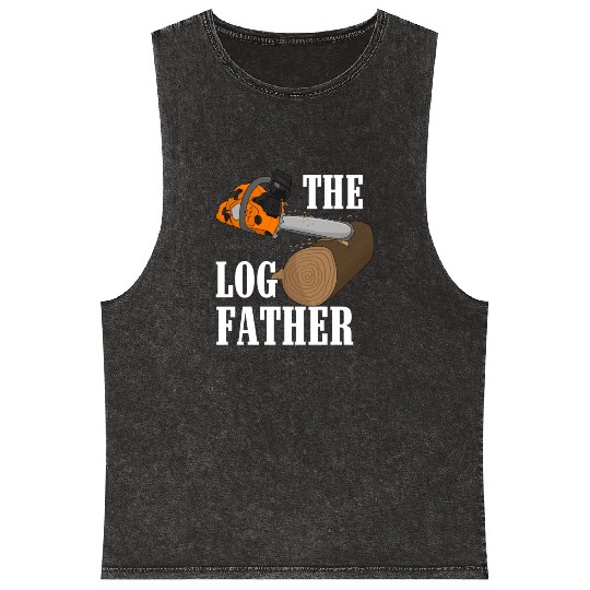 Lumberjack Orange Chainsaw Mineral Wash Tank Tops
