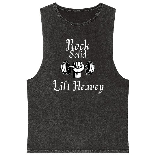Rock Solid (Gym/weightLlifting) Mineral Wash Tank Tops